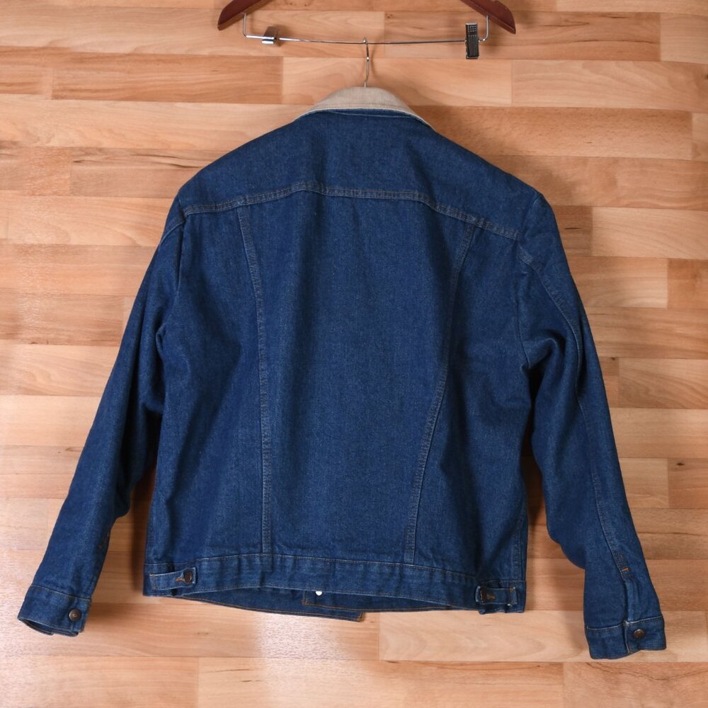 Vintage Wrangler M-159 Denim Western Jacket Mens 44 Blue Dark Wash Blanket Lined - Picture 4 of 7